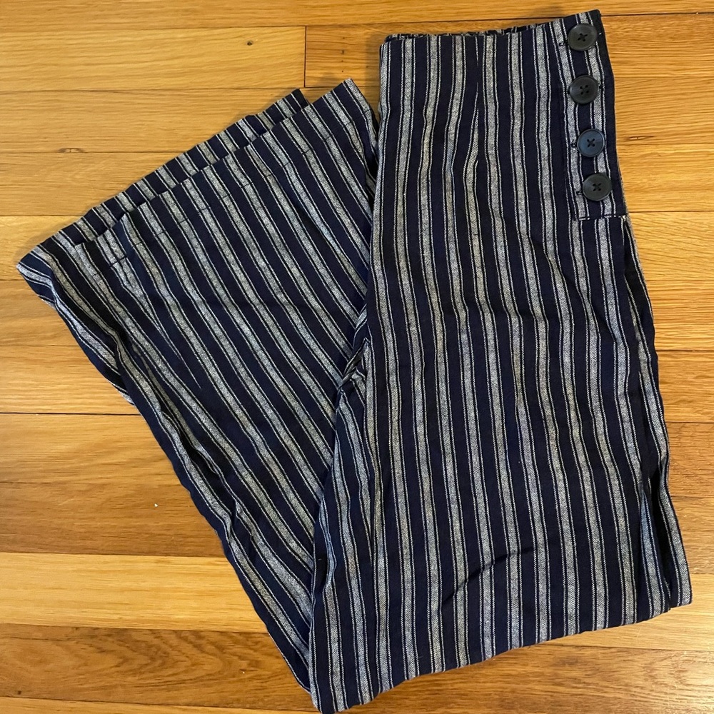 Wide leg striped Gap pants.